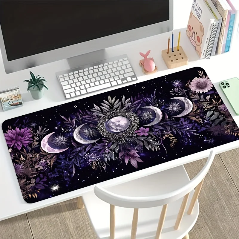 VIKAMA Celestial Moon Phase Gaming Mouse Pad XXL Witchy Style Esports Desk Mat Office Player Anti-Slip Keyboard Pad