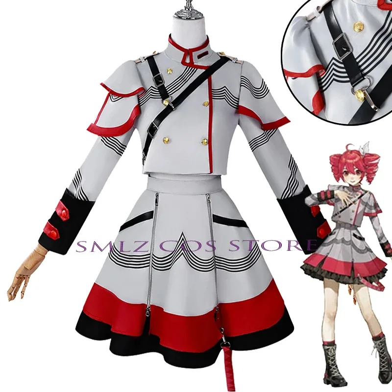 Wholesale Kasane Teto Cosplay Anime Costume Vtuber Cosplay Halloween Dress Party Women Performance Suit for Girl Kasane Teto Wig