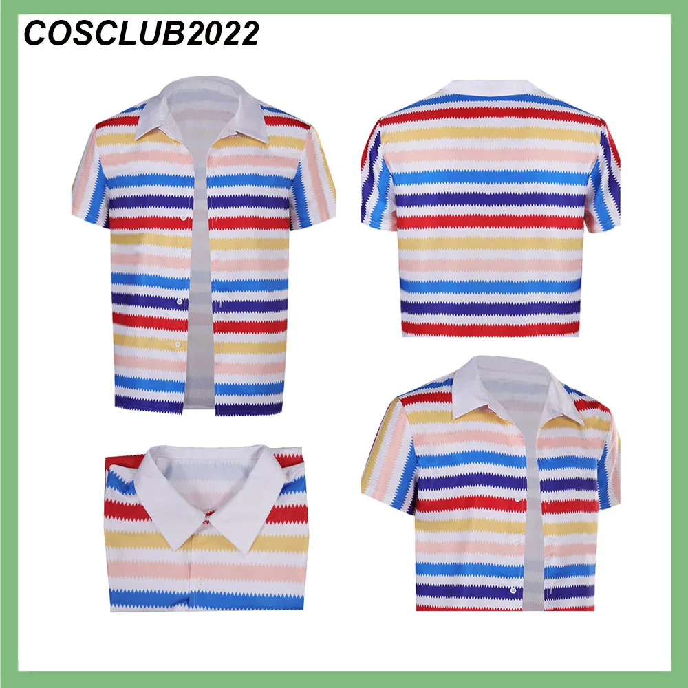 

Костюм Кена для косплея для взрослых и детей, футболка в радужную полоску, топы, детский костюм на Хэллоуин, маскировочный ролевой костюм с короткими рукавами