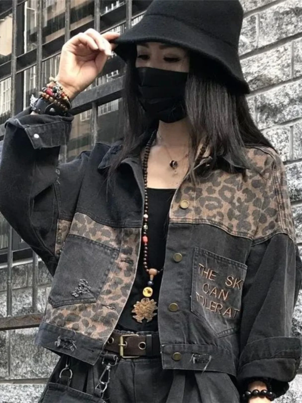 Luipaardprint Patchwork Casual Jaet Vintage Loose Fit Bovenkleding Dames ort Jas Luipaardpatroon Gedetailleerde Relaxte Sle