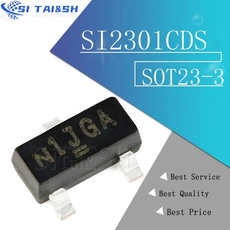 100pcs SI2301CDS SI2301BDS SI2301 A1SHB SOT23-3 MOSFET 20V 3.1A 1.6W 112 mohms @ 4.5V new original