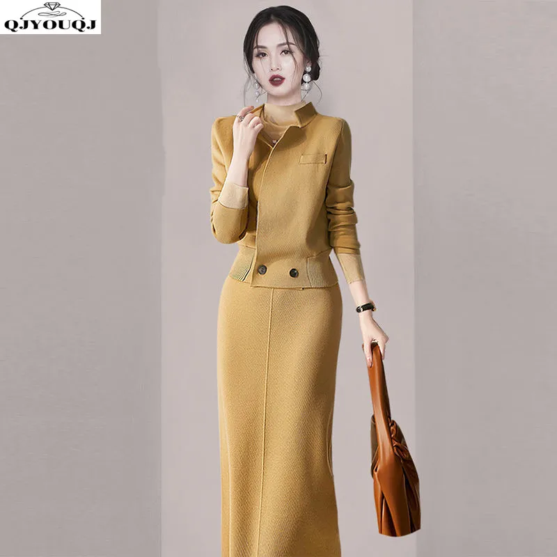 2024 Autumn/Winter New High end Fashion Simple Commuter Knitted Two piece Set