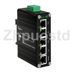 Mini conmutador PoE Gigabit Ethernet industrial (gerenado) de 5 puertos, entrada 12~48V o pasiva de 12~24V, carril Din y montaje en pared