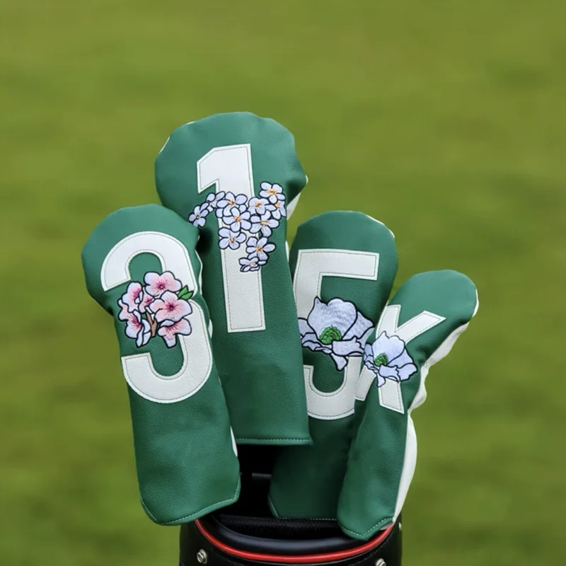 Masters souvenir Golf Club #1 #3 #5 Wood Head covers Driver Fairway Woods Cover PU Leather Head Covers