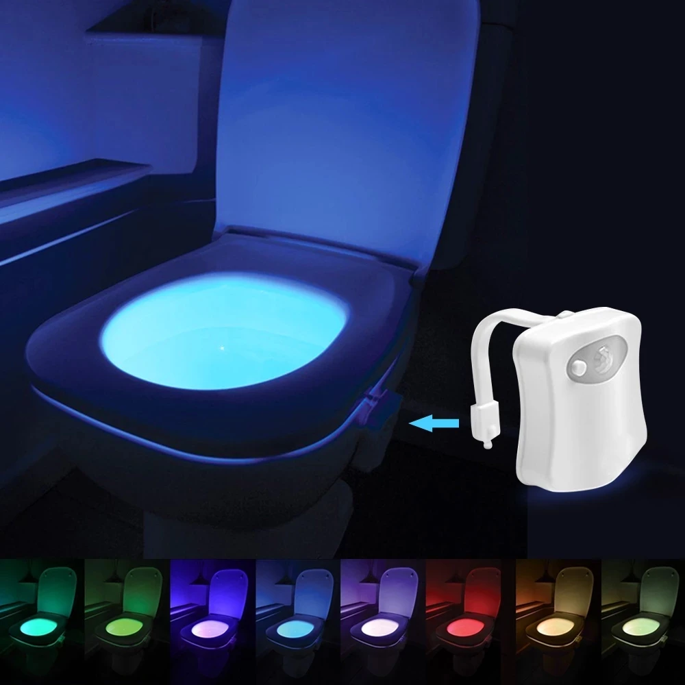 1pcs RV Camping Car Toilet Seat Night Light Smart Motion Sensor Waterproof Backlight Motorhome Caravan WC Toilet Light