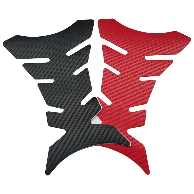 Universal 3D Carbon Fishbone Pattern Fuel Tank Pad Protector Decal, Decorative Motorcycle Body Sticker Accessories