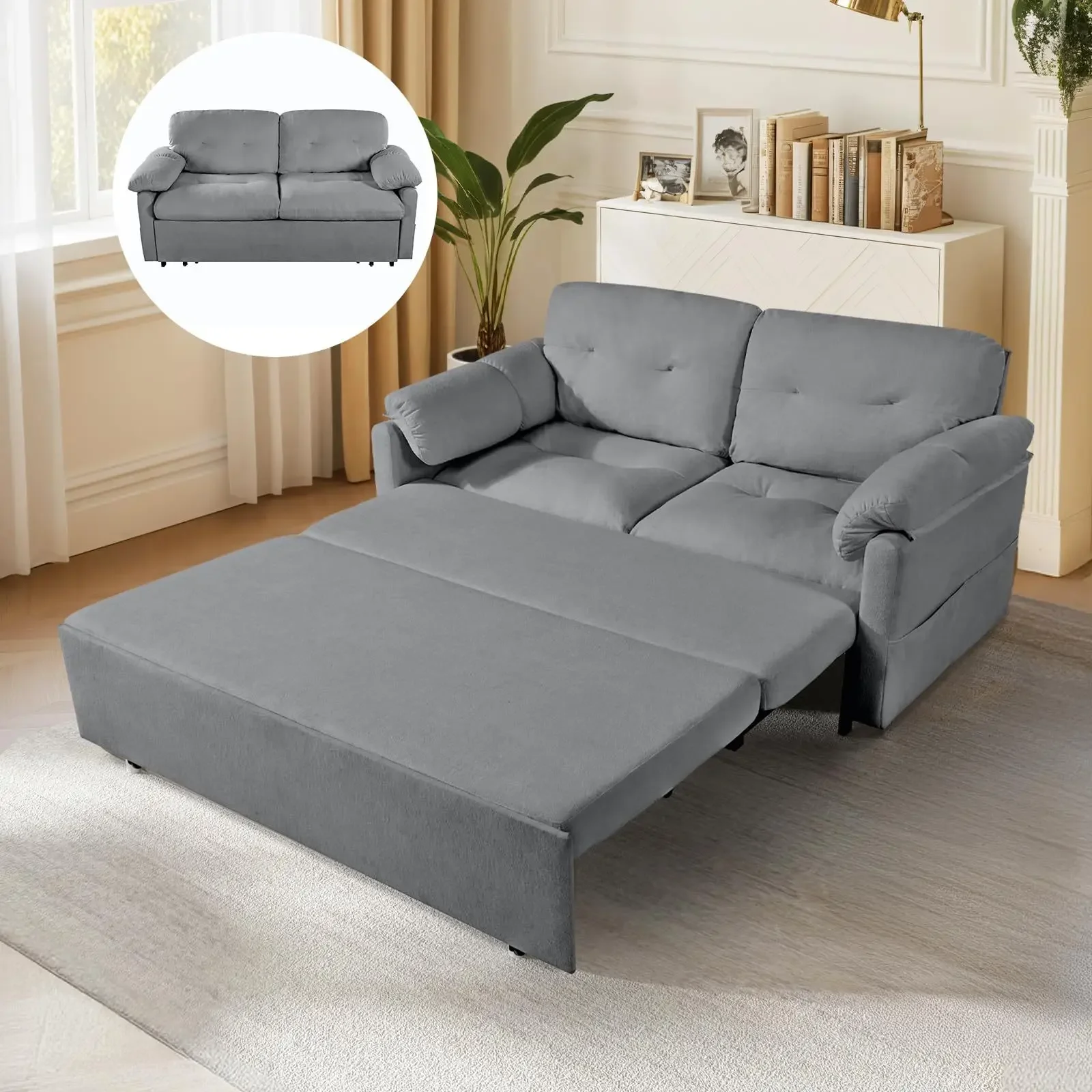 Multifunctional elephant ear sofa bed folding dual-purpose pull-out small apartment household simple and foldable