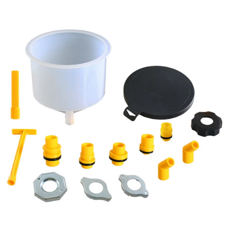 15 Pieces/Set Engine Motor Radiator Coolant Filling Funnel Kit Car Cooling Refill Tools Spill-proof Automobile Funnels