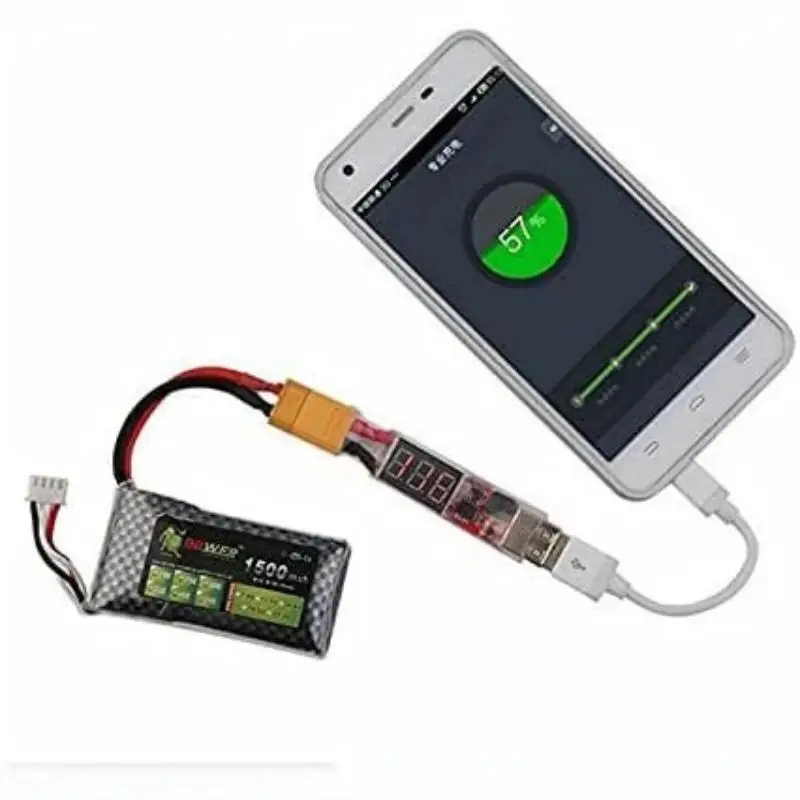 Lithium Battery Charger Converter 2S-6S T/XT60 Plug High Accuracy Voltage Display for Professional RC Hobby Use