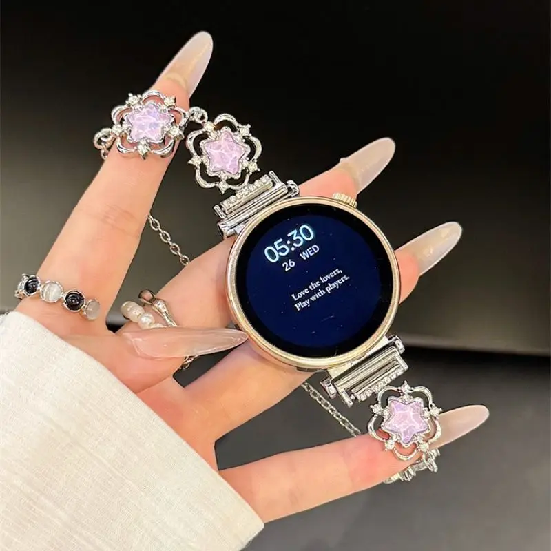 Wire frame flowing star diamond chain wristband suitable for Huawei GT5/GT5 Pro/GT4/GT2/3/4 22mm/20mm/18mm watch straps