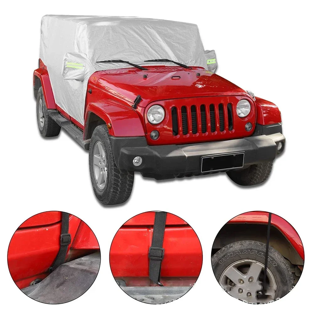 Car Protective Cover Waterproof Sunscreen 210D Oxford Car Clothing for Jeep Wrangler JK/JL 2007-2021 Hardtop 2/4 doors