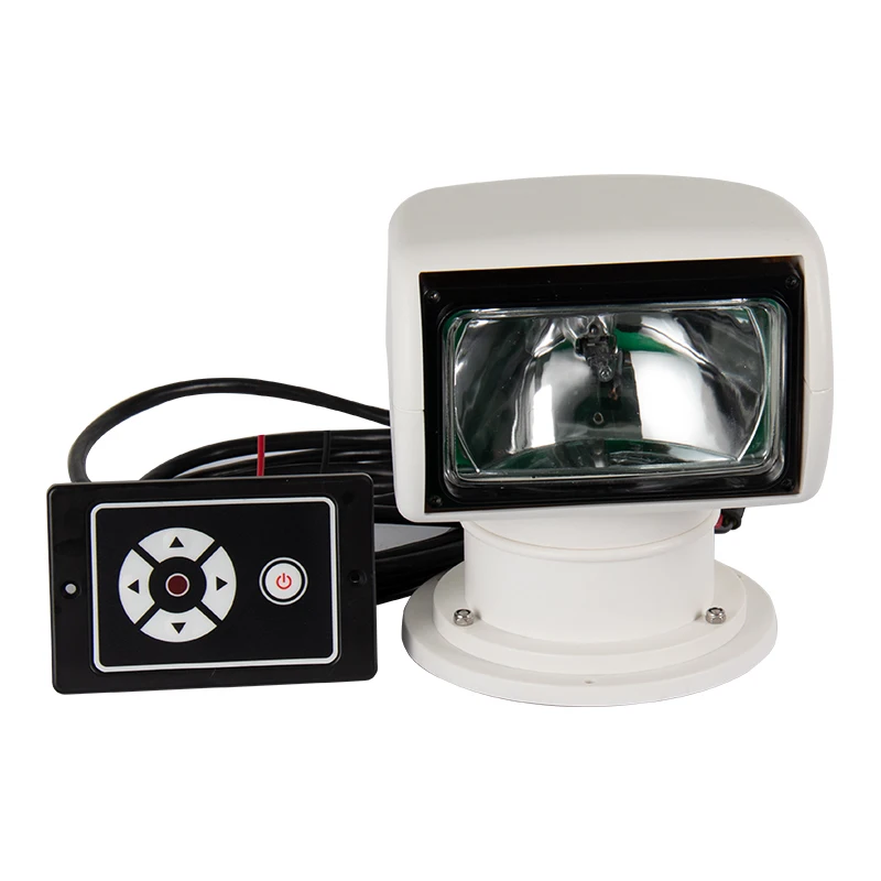 12V 100 w Halogen Marine Remote Control Searchlight White Boat Yacht Spotlight for Navigation Docking Search Lighting Deck Mount