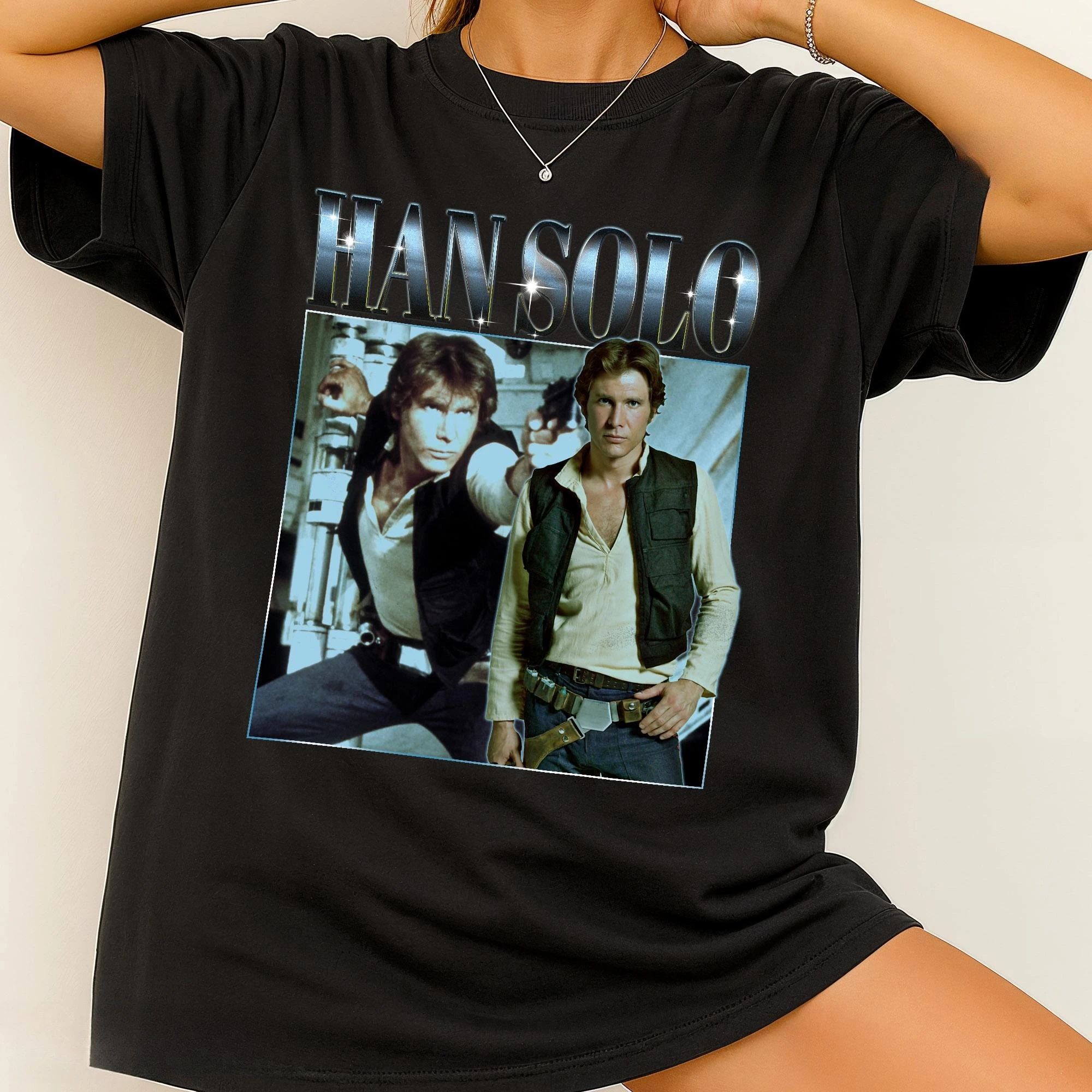 

Han Solo Printed Women's T-shirt Spring/Summer Fashion Trend Pure Cotton Top Neutral Round Neck Short Sleeve T-shirt