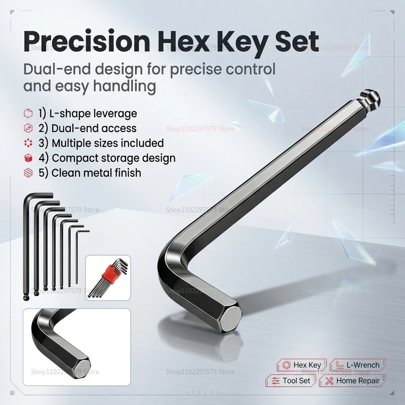 

Набор метрических шестигранных ключей с двойным концом, подходящий для ремонта мотоциклов, велосипедов и домашнего разборного ремонта.