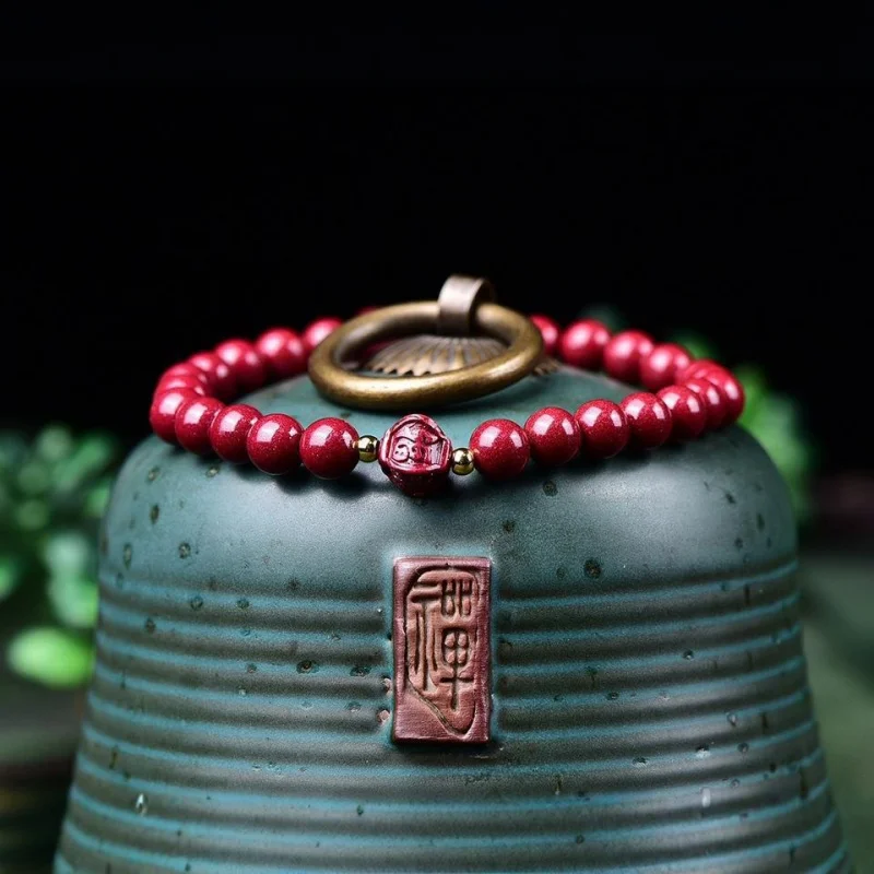 Fortune Transfer , High-Content Purple Gold Sand Pattern Bead Bracelet