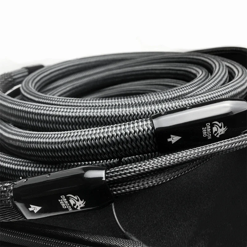 Dragon Zero Full-Range / Bass Speaker Cable Biwire 2 To 4 Combination Speaker Wire Silver Banana Plug U-shaped Plug with Box