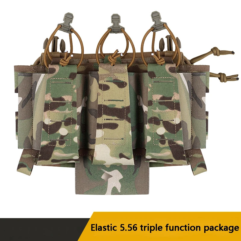 Elastic 5.56mm Triple Function Pack, Laser Cutting,Double-layer Disassembly Assembly,With Tourniquet Tactical Vest Accessory Bag