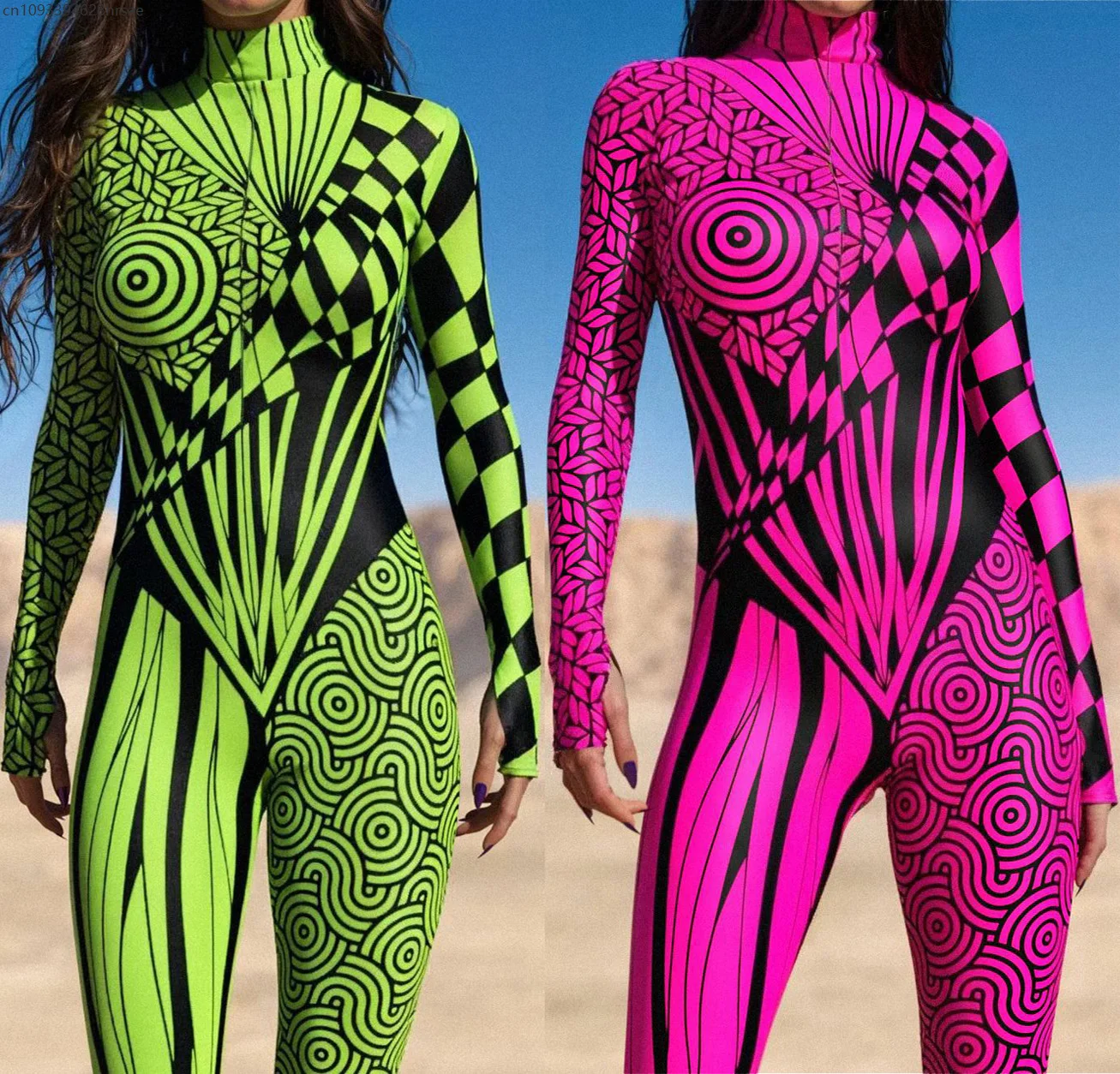 

Cyber Punk Art Irregular Lines Jumpsuit Holiday Party Cosplay Bodysuit Costume Halloween Shows Men Women Performance Zentai Suit