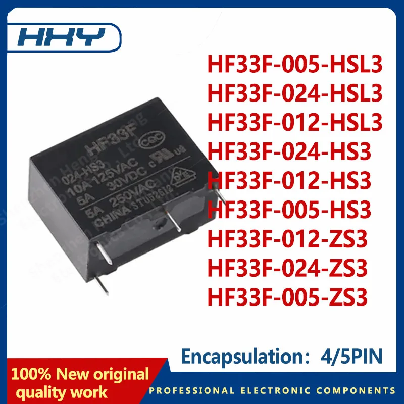 10PCS relay HF33F-024-ZS3 HF33F-012-ZS3 HF33F-005-ZS3 Package 5pin HF33F-012-HSL3 HF33F-005-HSL3 HF33F-024-HS3 HF33F-012-HS3 HF3