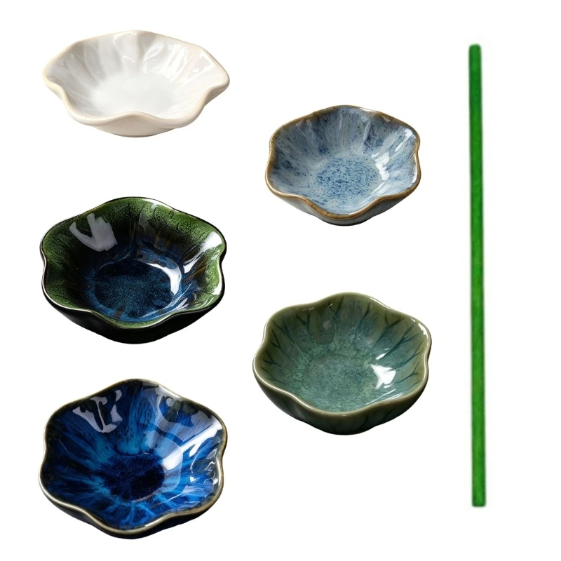 Ceramic Water Dish Set of 2 for Garden Balcony Display, Shallow Outdoor Bowl for Butterflies and Small Birds KXRE