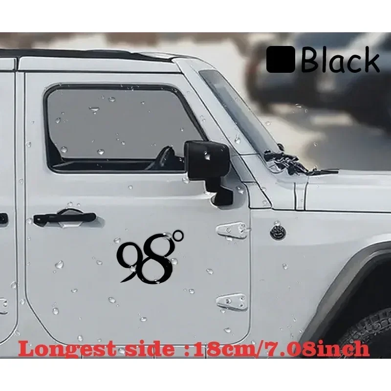 1 Stück „98 ° „Autoaufkleber für Auto, Laptop, Wasserflasche – stilvolle Dekoration für Petrolhead und Auto-Enthusiasten