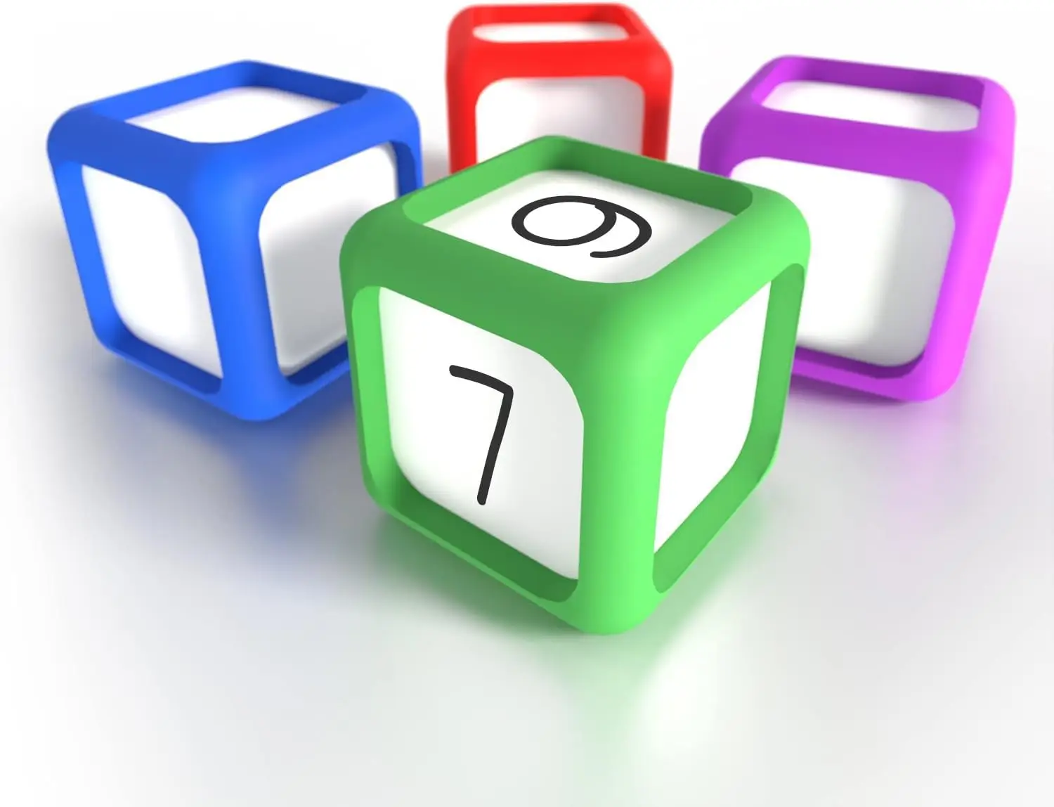 

Dry Erase Dice Set of 4 - 2x2 Inches Write On Wipe Off Blocks for Classroom Learning Games and Activities
