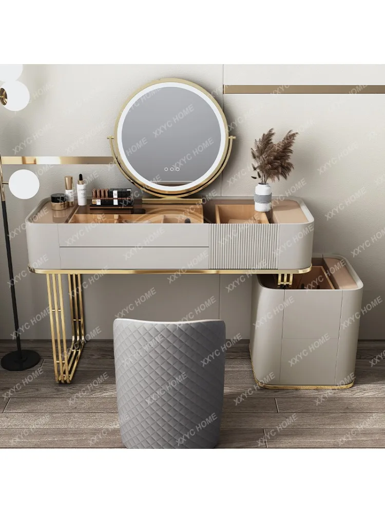Dressing Table Bedside Table Storage Integrated Bedroom Dresser Large and Small Apartment Type Makeup Table