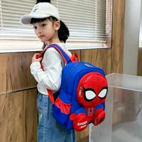 1Pc Mesuca 3D Little Spider Kids Backpack, Cartoon Supes Kindergarten School Bag, Boys Light‑Weight Oxford Cloth Shoulder Bookbag With Small Coin Pouches, Children Daily Travel Backpack Gift 6