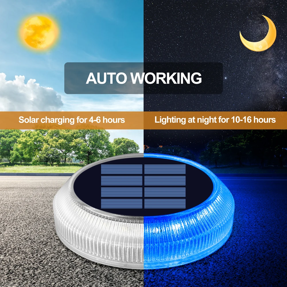 Solar LED Outdoor Deck Lights IP68 Waterproof Garden Step Lighting Auto On/Off Stairs Patio Pathway Yard Fence Wall Lamp