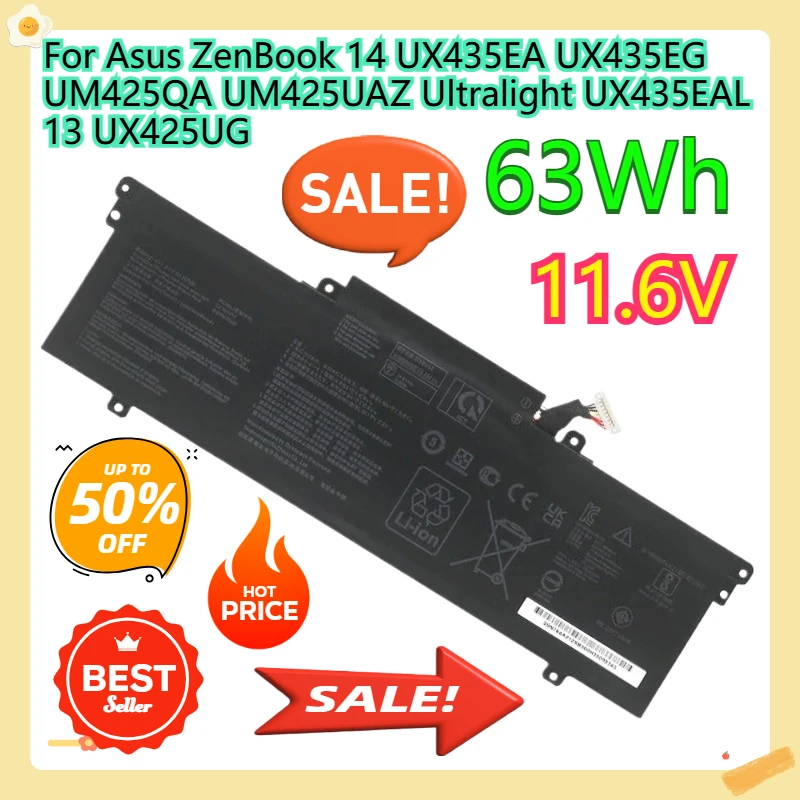 

For Asus ZenBook 14 UX435EA UX435EG UM425QA UM425UAZ Ultralight UX435EAL 13 UX425UG 63Wh C31N1914 Laptop Battery