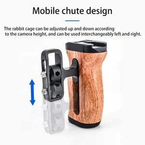 DSLRユニバーサルカメラソニーキャノンニコンカメラケージ木製ハンドルグリップコールドシューズ用マイクビデオライト 8ベストセールスキヤノン6Dケージ-4