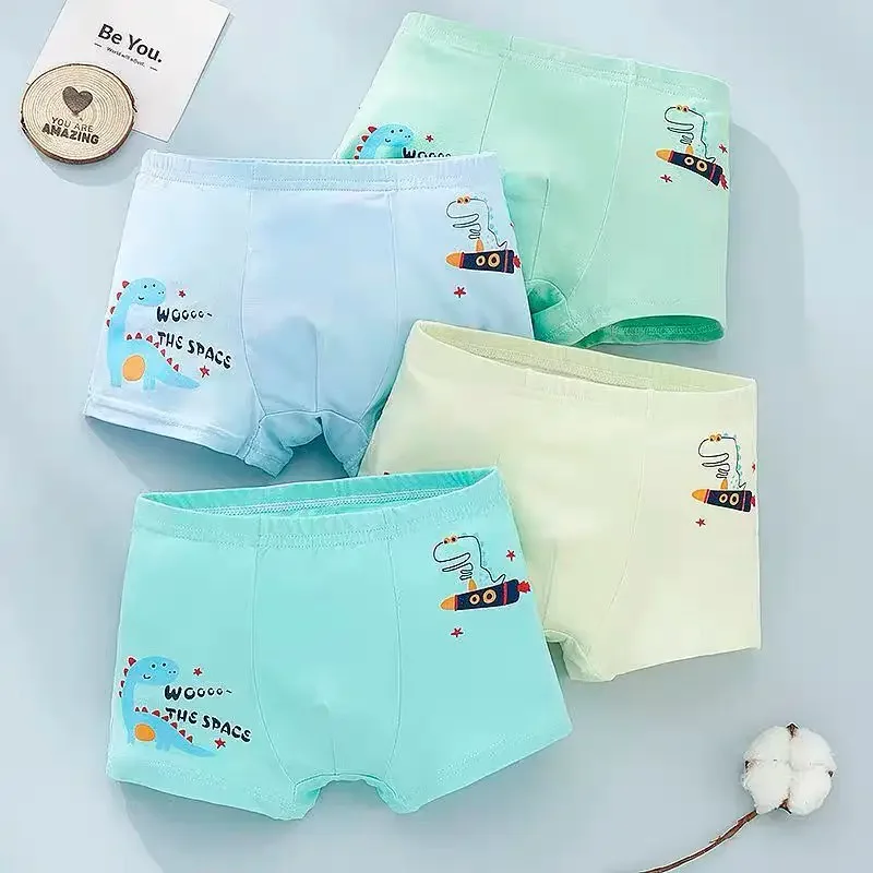 

10 Pcs/Lot Boys Boxer Briefs Kids Underwear Baby Underpants Cartoon Print Soft Children Panties 2-12Years