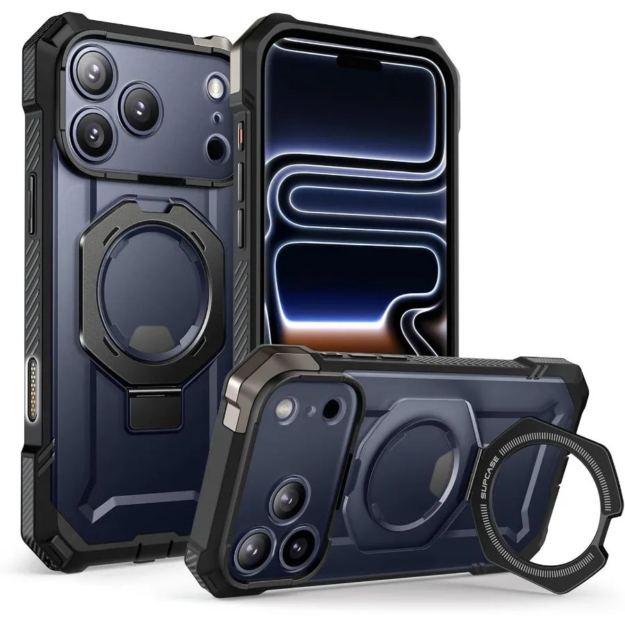 

Сверхмощный магнитный чехол для телефона со встроенной подставкой для iPhone 17 Pro с дизайном ручки единорога и жука, усовершенствованная камера c