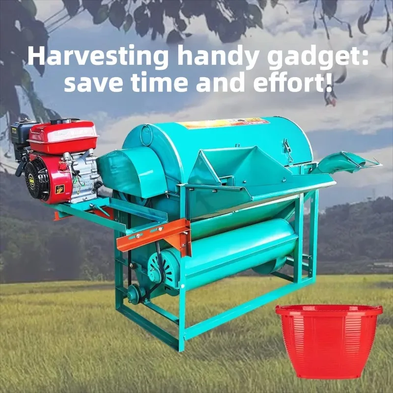 Mobile Rice Thresher Machine Full Feed Grain Sheller for Wheat Sorghum Soybean Farm Harvesting