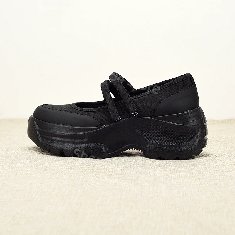 

2025 New Ballet Sle Women's Bla Thi Bot Casual oes Magic Hook Heightening Mary Jane Single oes for Women zapatos de mujer