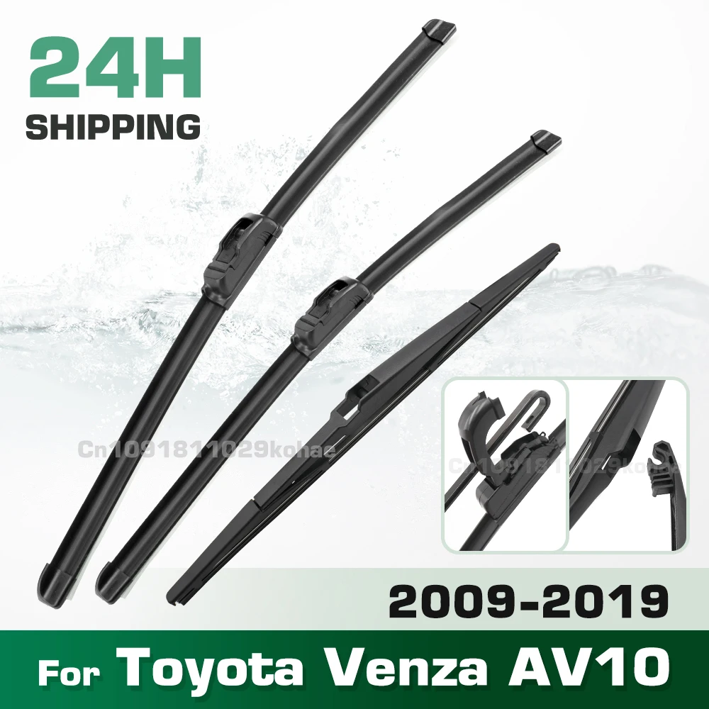 

GREATROAD Wiper LHD&RHD Front & Rear Wiper Blades Set For Toyota Venza AV10 2009 - 2019 Windshield Windscreen Window Brushes