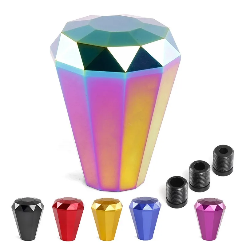 Car modification accessories Diamond gear head Aluminum alloy, with 8/10/12 MM adapter Shift wave head