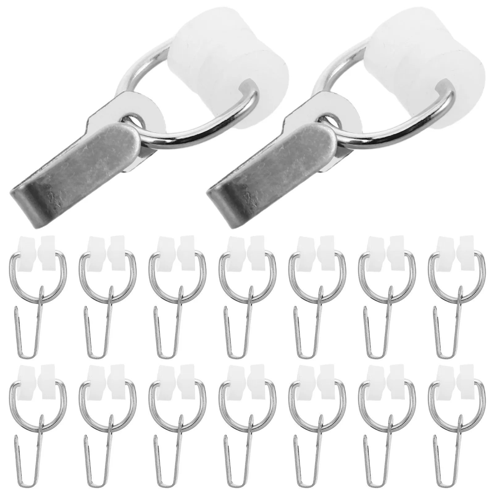 50Pcs Rv Curtain Track Glider Hooks Nylon Wheels Metal Hooks for Motorhome Caravan Drapery Rail Silent Smooth Glide Curtain