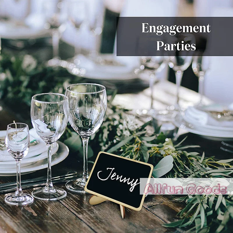 [TG835]10PCS Mini Chalkboard Signs With Easel Wedding, Birthday Parties, Message Board Signs And Event Decor Wooden Place Cards