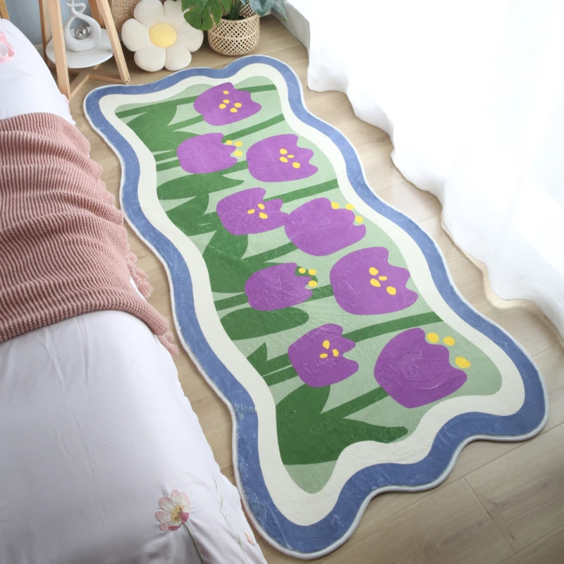 

Cream Style Soft Carpet for Bedroom, Large Area, Simple Living Room Decoration, Bay Window Rug, Household Toilet Door, Non-slip