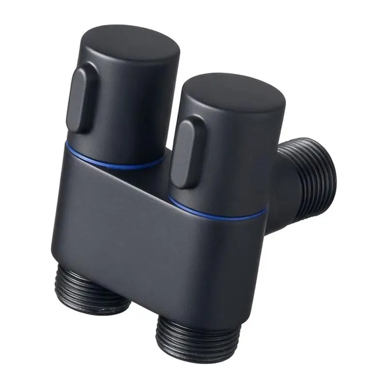 Stainless Steel Double Outlet Angle Valve One in Two Out Toilet Significant Other Spray  Black