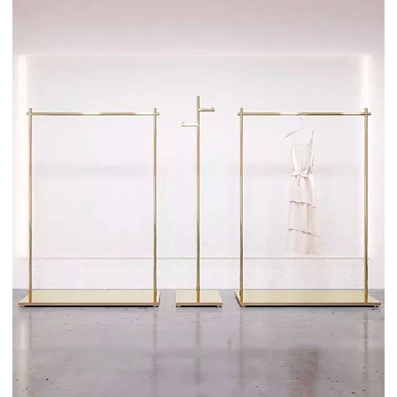 custom.Clothing Store Minimalist Floor-standing Metal Clothes Hanger Display Racks