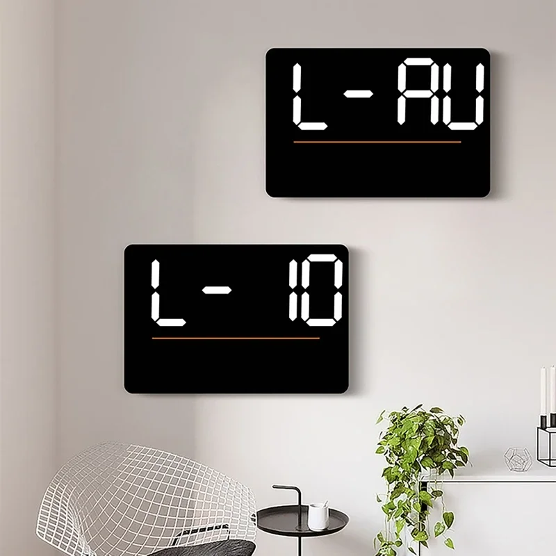 Digital Wall Clock Large Alarm Clock Remote Control Date Week Temperature Dual Alarms Humidity LED Display Clock