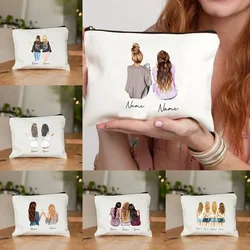 Custom Bride & Bridesmaid Name Make Up Bag Personalized Toilet Kits for Bride Best Gifts for Bridesmaid Bachelorette Party Gift