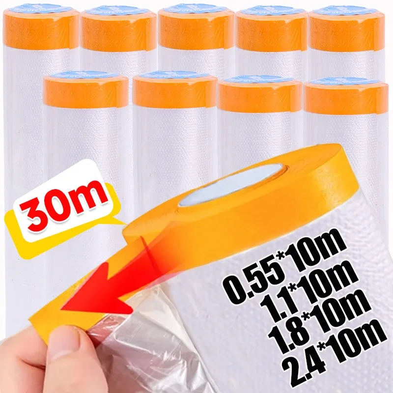 

10/30 м одноразовая пылезащитная пленка самоклеящиеся шкафы мебельные пылезащитные пленки пластиковые домашние настенные покрытия пылезащитные чехлы