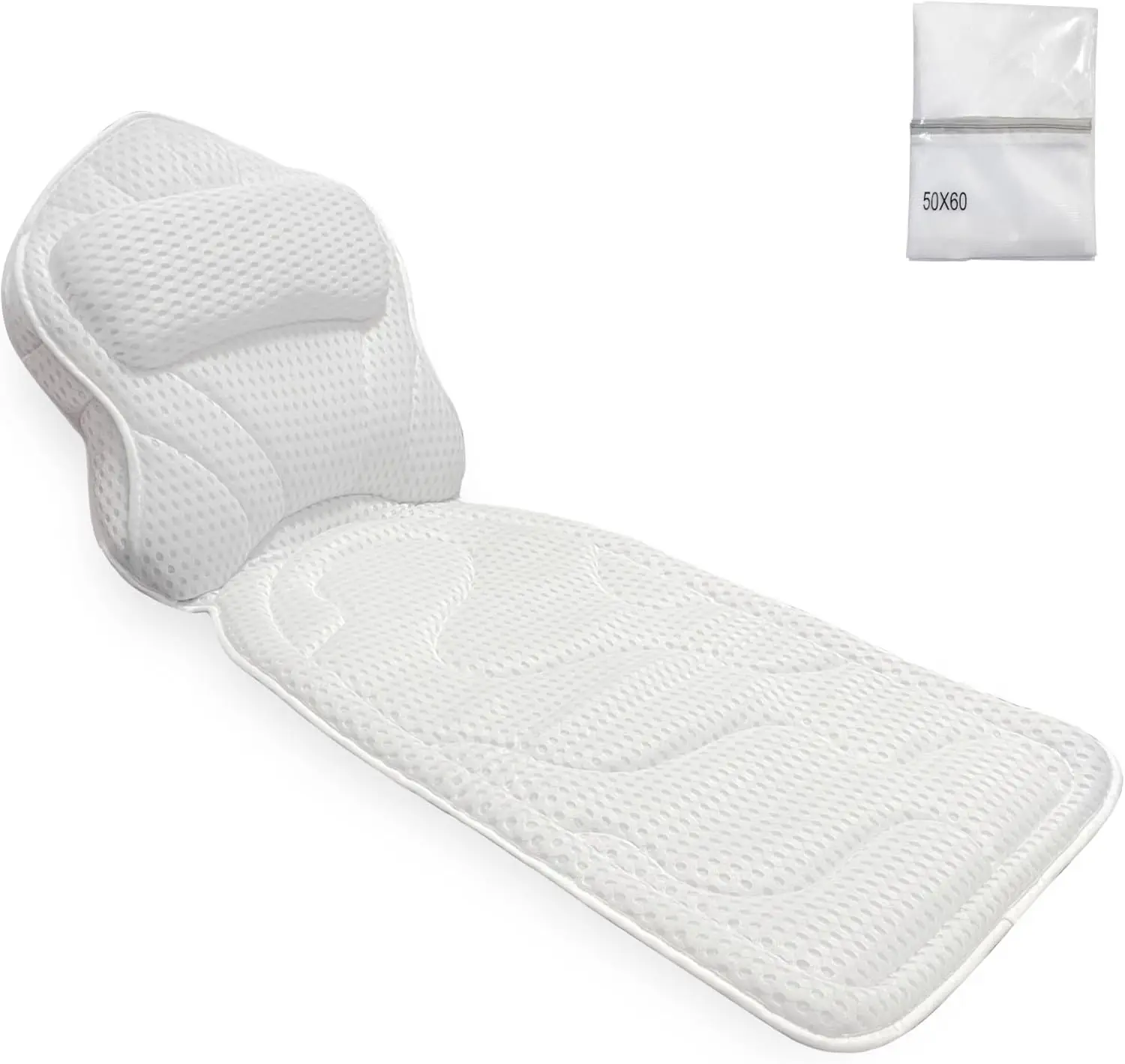 

Bath Pillows for Tub Full Body, Large Mesh tub Pillow for Bathtub for Head, Neck and Back Support with Laundry Bag and Hanger fo