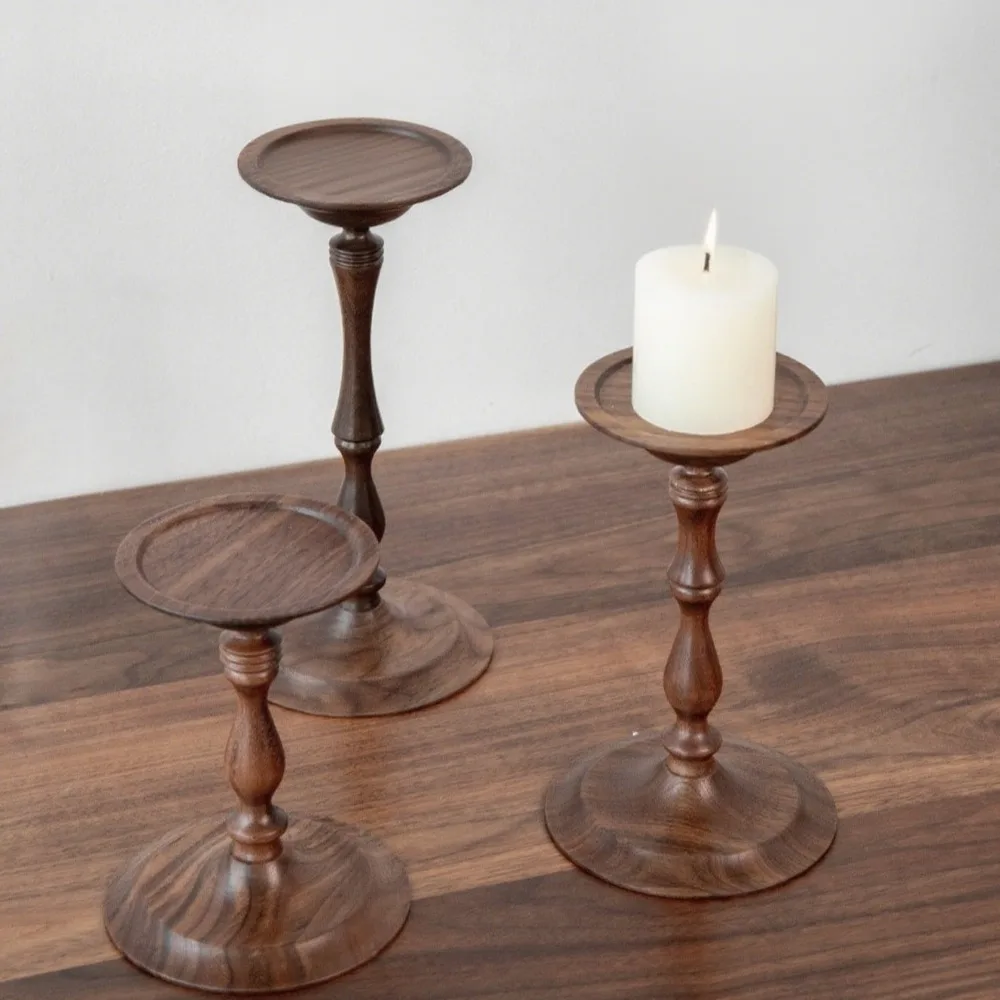 

Подсвечники из цельного дерева, винтажные украшения, подсвечник, большой/средний/маленький подсвечник, стабильное украшение стола и аксессуары