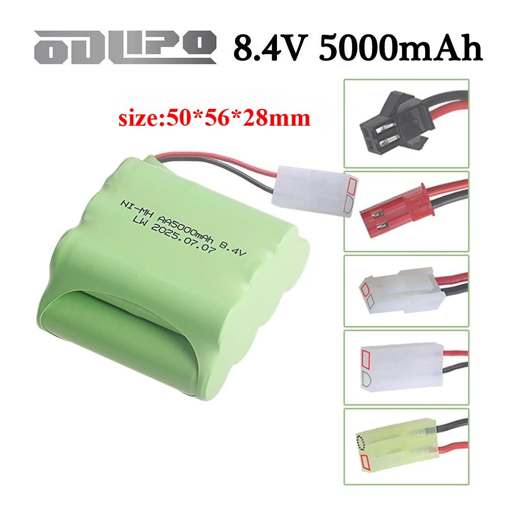 AA 8,4 V Akku NiMH Für Rc Spielzeug Auto Lkw Tanks Züge Roboter Boot Pistole Werkzeuge Teile Ni-MH 8,4 V 5000 mAh Batterie