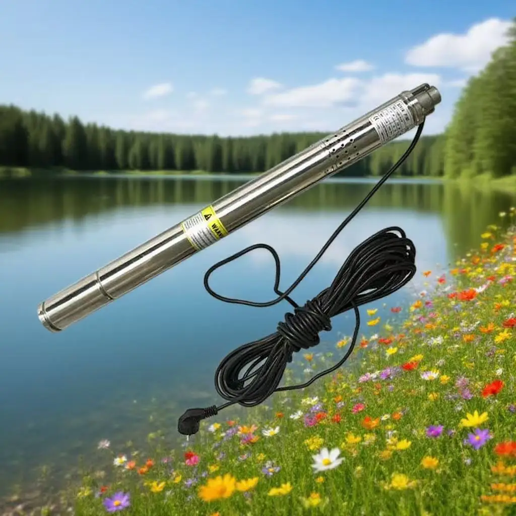 

2-дюймовый погружной насос 220 В, 50 мм, погружной насос для глубоководных скважин из нержавеющей стали, 55 м, насос для глубоких скважин для питьевой воды