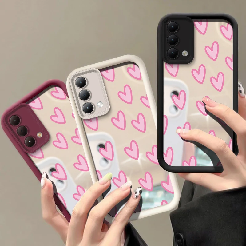 Fashion Mirror Case For OPPO A92 A92S A91 A83T A83 Love Heart Cover For OPPO A98 A96 A95 A94 4G 5G A93 2020 Shockproof Fundas